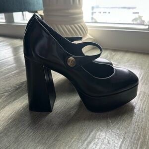Larroude Black Platform Heels